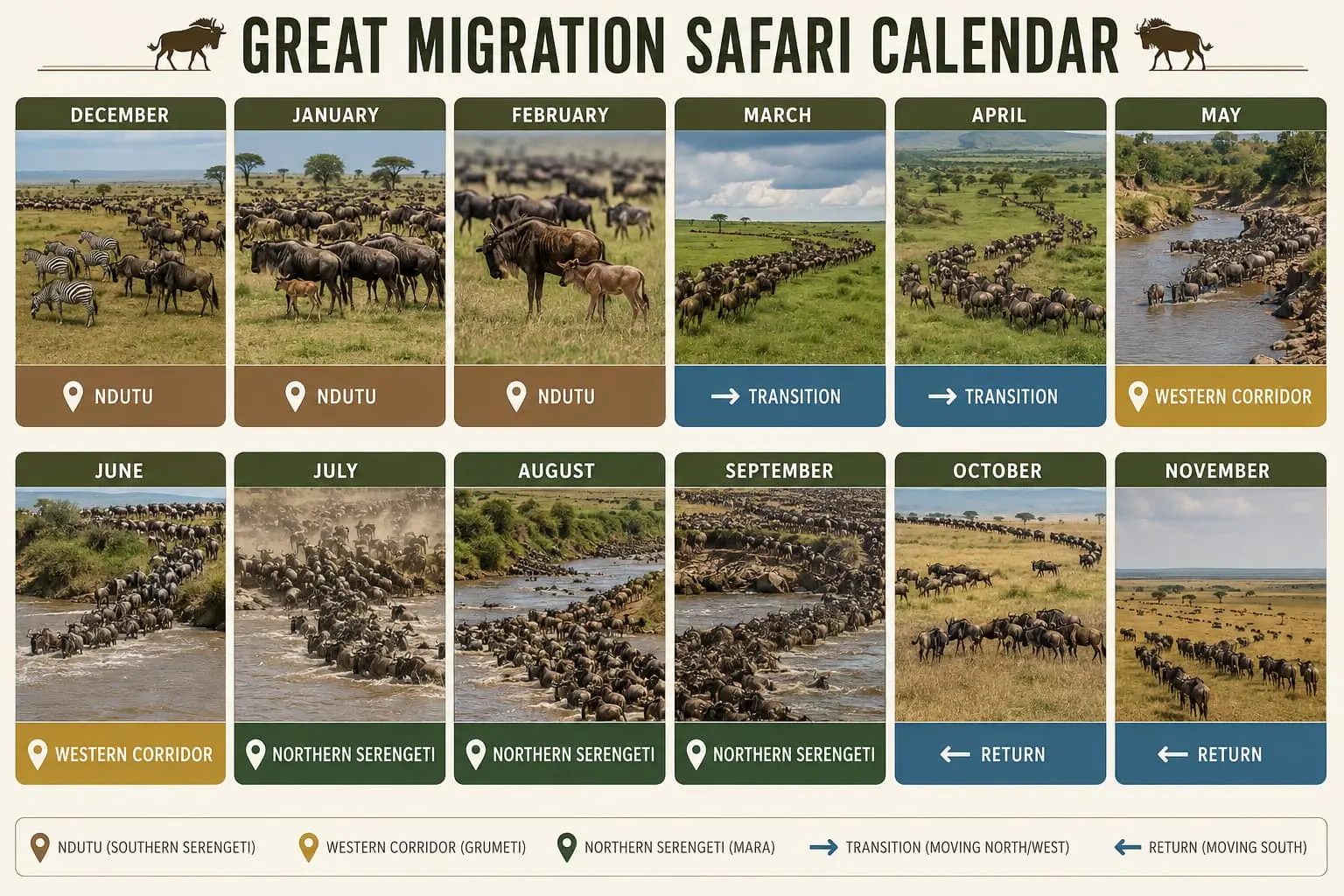Month-by-month migration guide